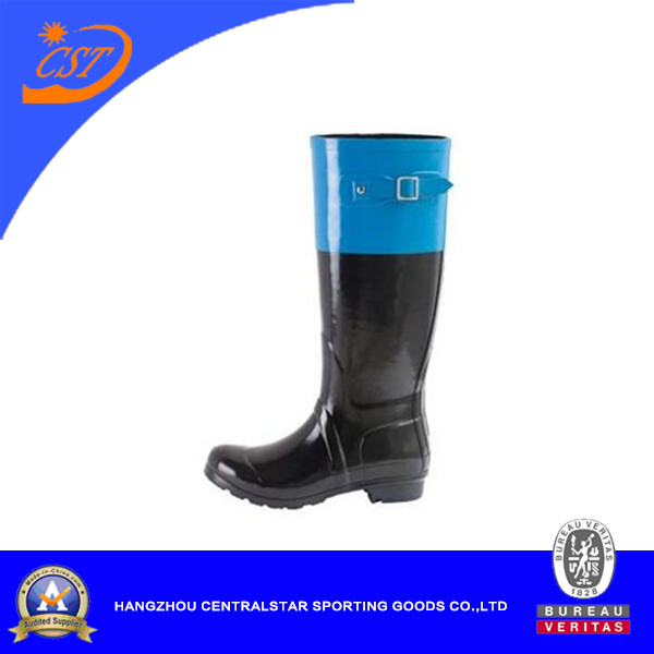 Fashion Knee High Women's Brown Rubber Rain Boots
