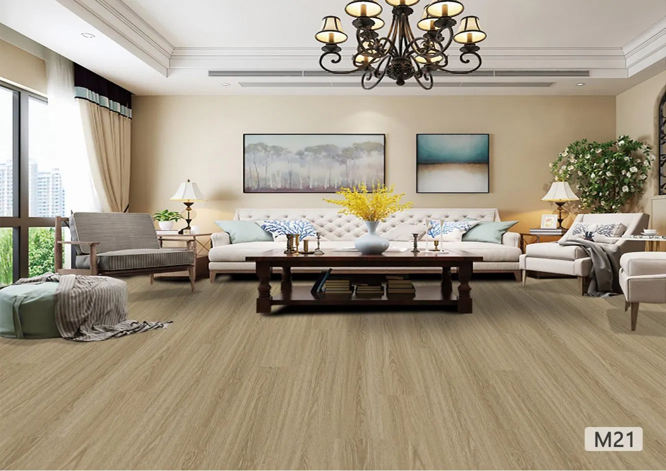 Антискользящая SPC плитка 4мм с шумоизоляцией под дерево