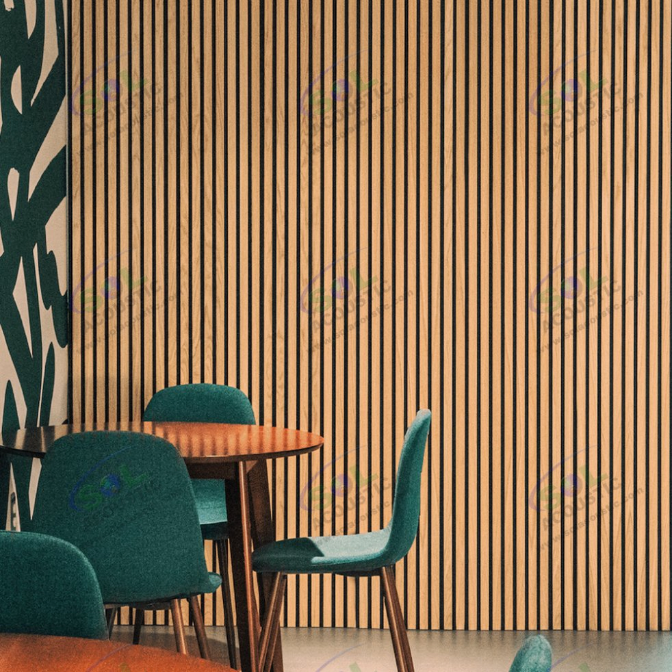 Sol Acoustic 240X60cm Acoustic Panel Wooden Black Akupanel Felt Base Board