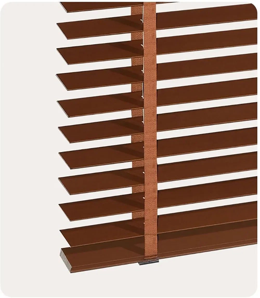 Basswood Faux Wood Horizontal Window Curtains and Venetian Mini Blinds Cordless