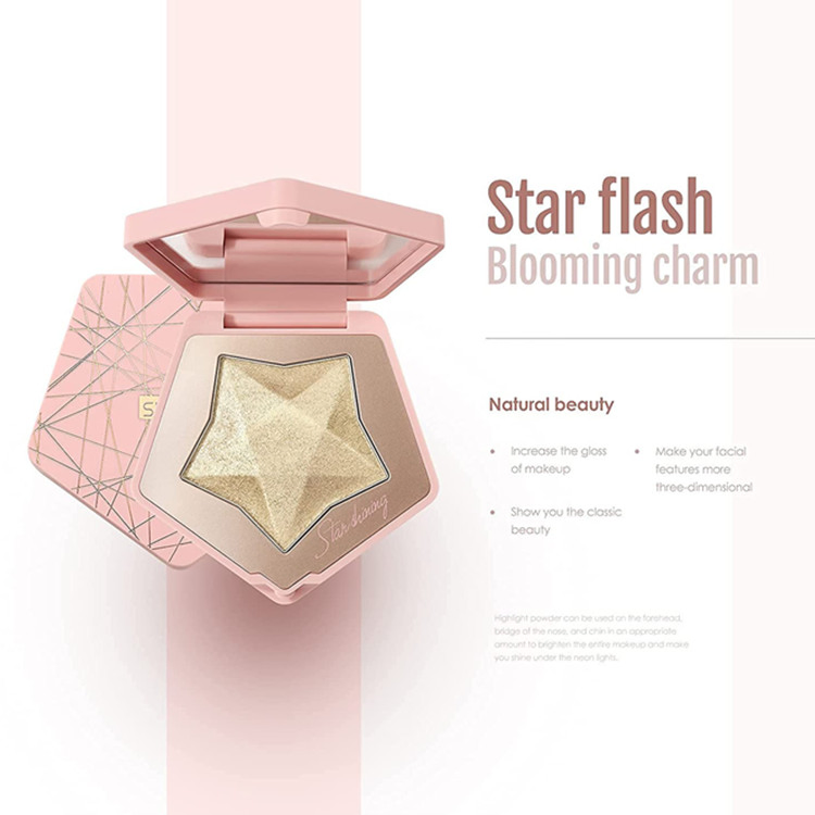 Custom Metallic Shimmer Highlighting Makeup Powder Blendable Gold Highlighter