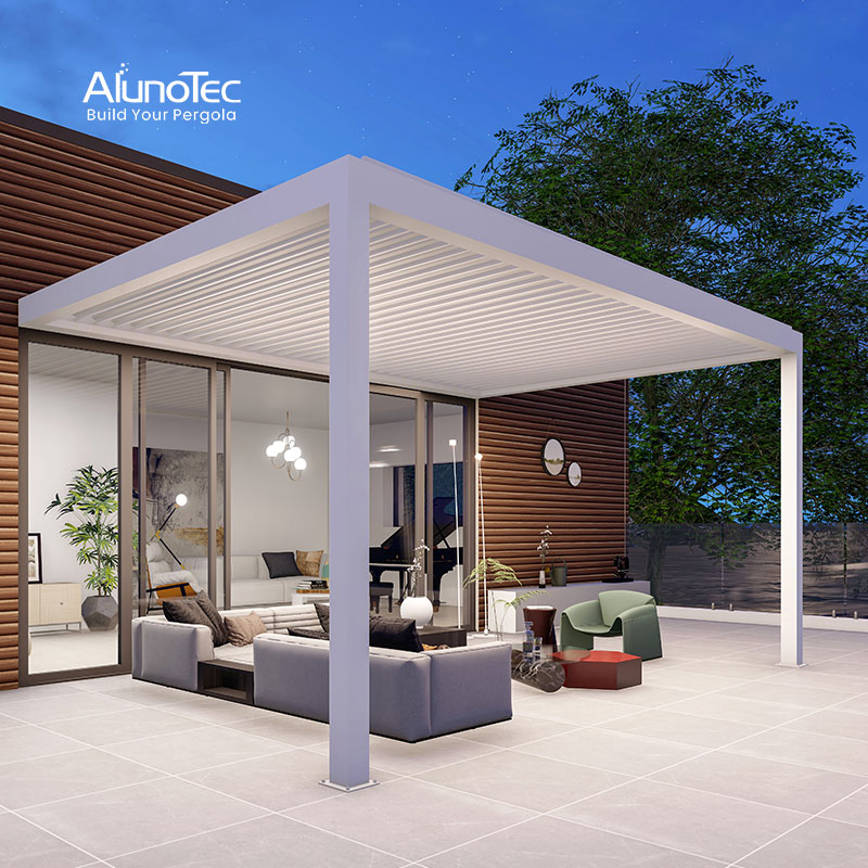 AlunoTec Pergo-Lux Aluminum Louvered Pergola Louvre Roof Outdoor Kitchen Pergolas