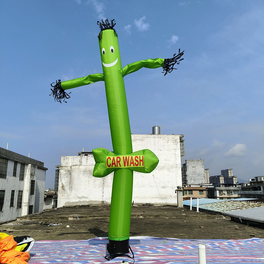 6mh Green Inflatable Arrow Sky Dancer Tube Man for Shop Signage