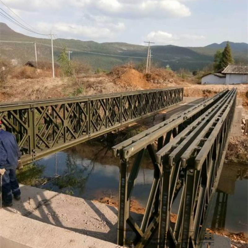 Heavy Duty Crossbeam 321-Type Galvanized Portable Structures Prefab Prefabricated Steel Bailey Bridge with Type 28 I-Beam Excellent Structural Integrity