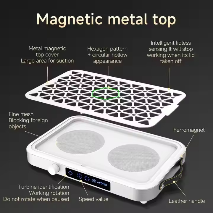 New Double Turbine Nail Dust Collector for Nail Salon Nail Vacuum Cleaner