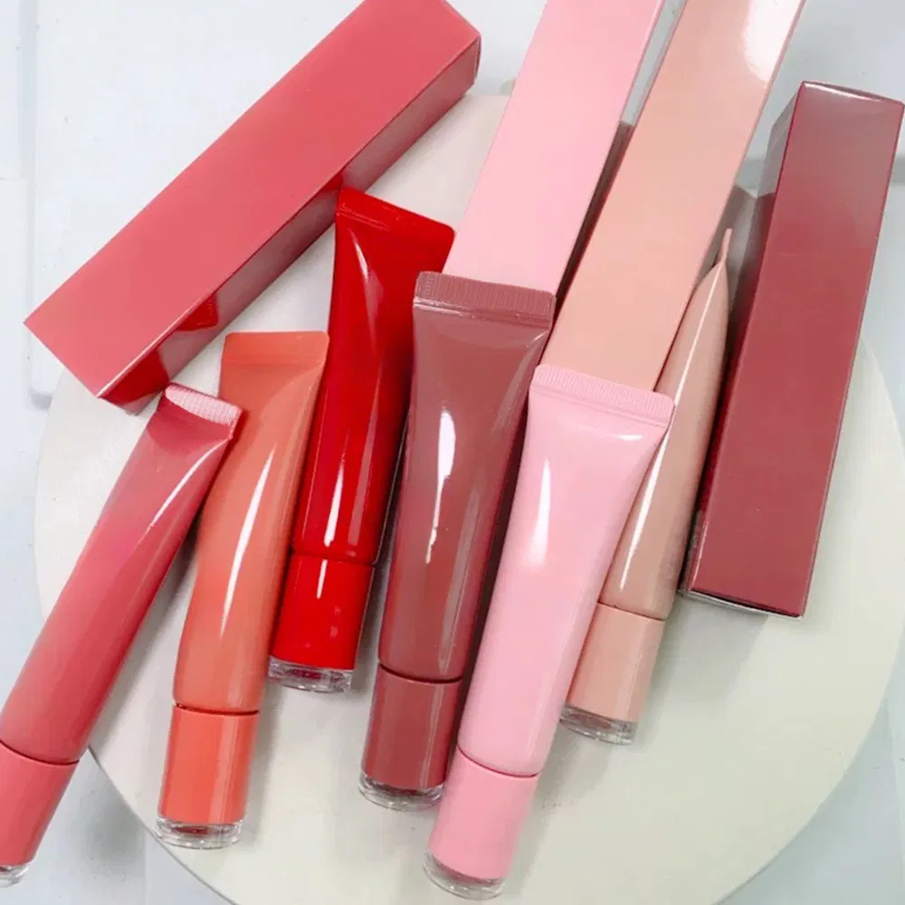 Squeeze Tubes Custom Logo Tinted Lip Balm Pink Donut Lip Glaze Lipgloss Private Label Hydrating Lip Gloss