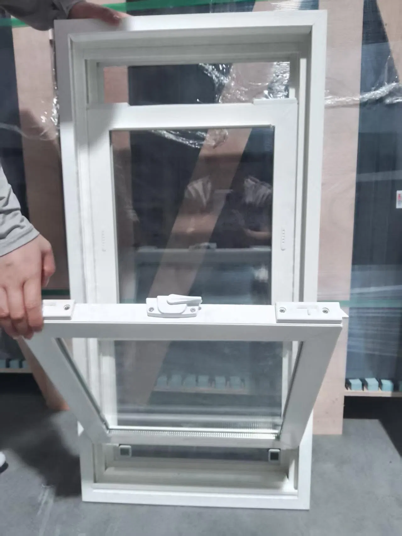 Us Standards White Color 78 Series UPVC Vinyl Double Hung-Tilt Glass Window