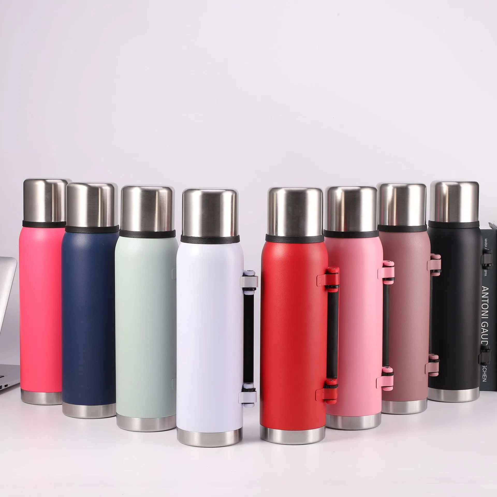1.0 L 1.4 L Double Wall Stainless Steel Insulated Water Bottle Thermos Vacuum Flask with Handle