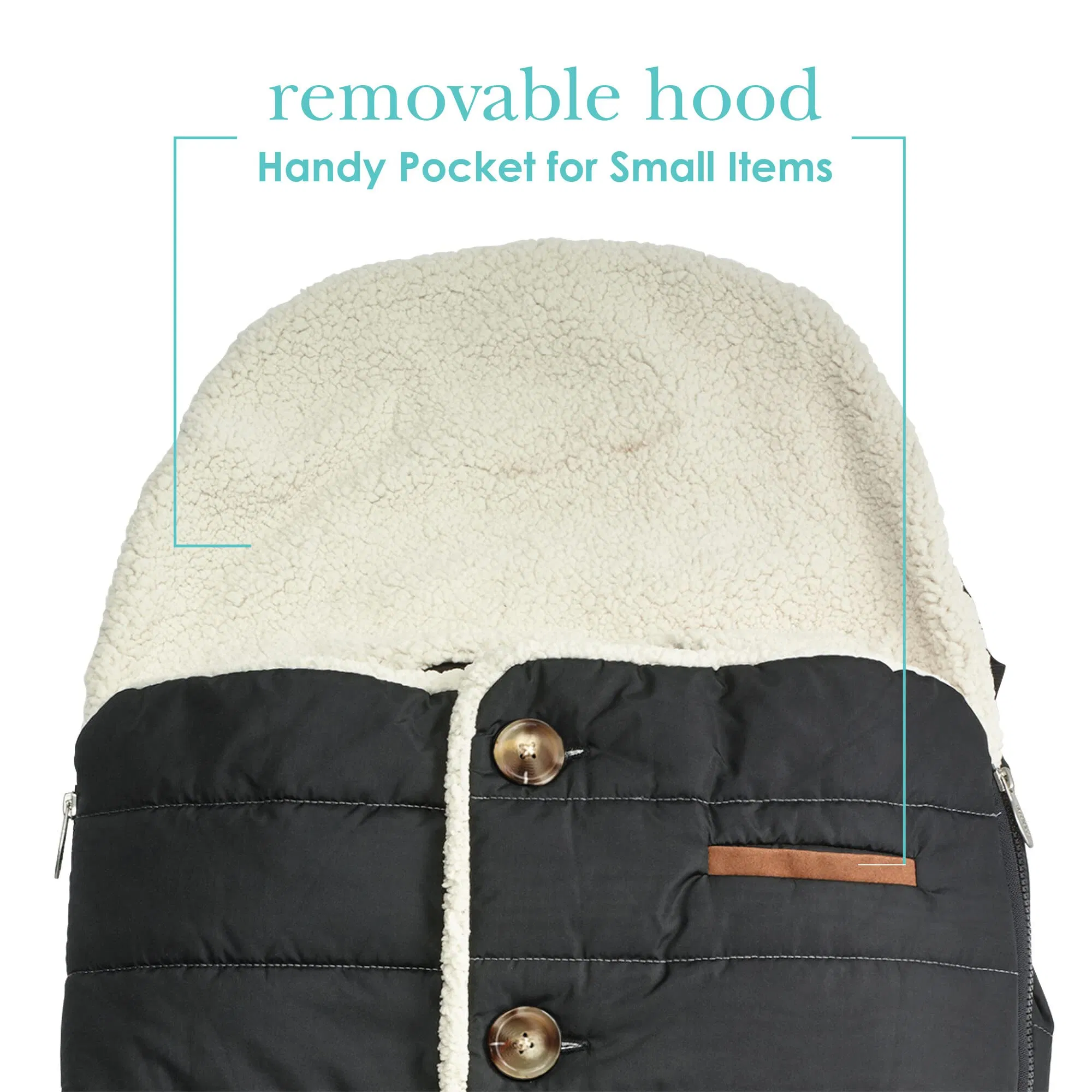 Great Quality Weather Resistant Carrier Cover Winter Baby Essentials Black Bunting Bag