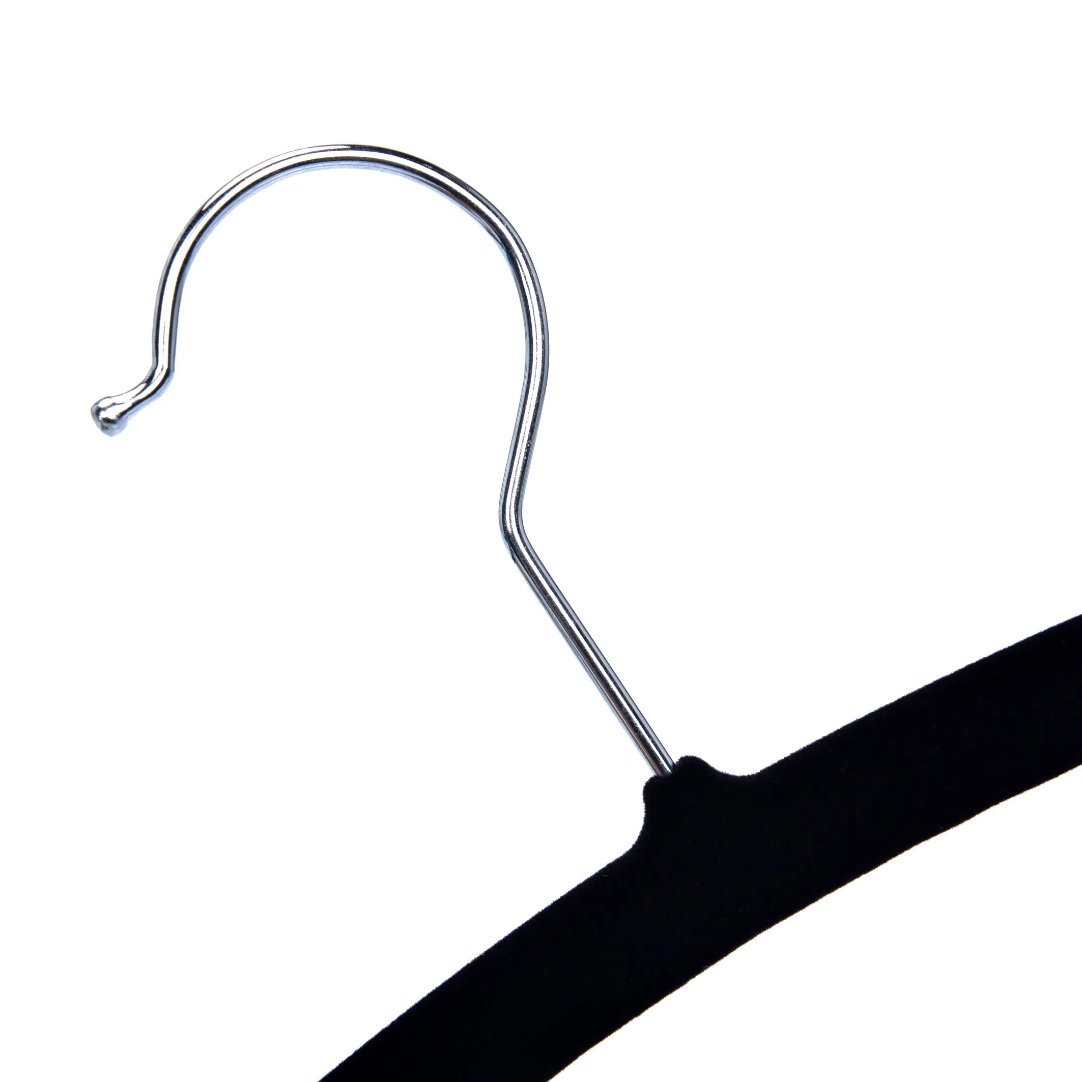 2022 New Style Brand Black Plastic Velvet Clothes Hanger Garment Laundry Hanger