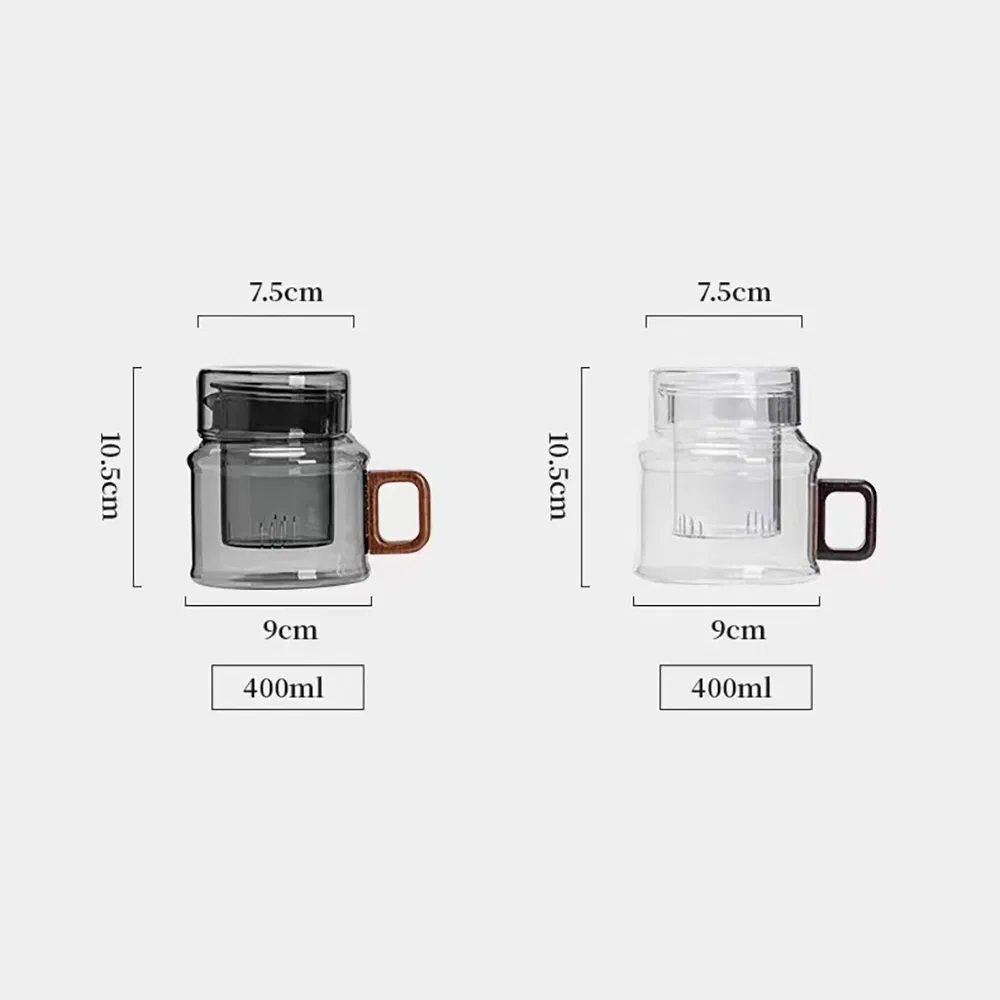 Tea Mug with Handle Glass Tea Mug with Infuser and Lid Bl30089