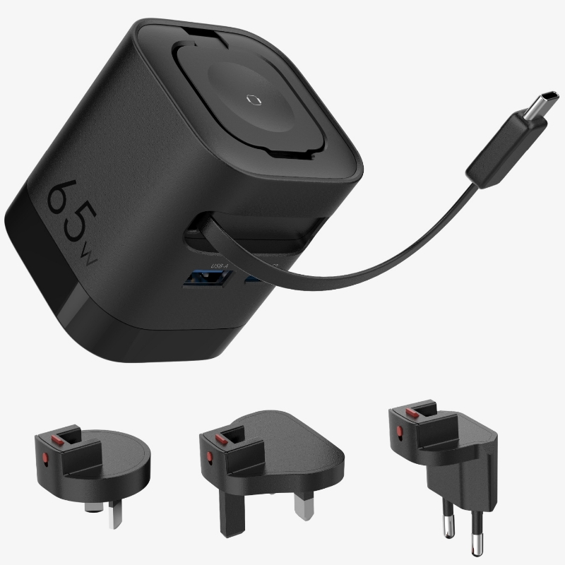 Беспроводной зарядник GaN 65W для телефона и часов