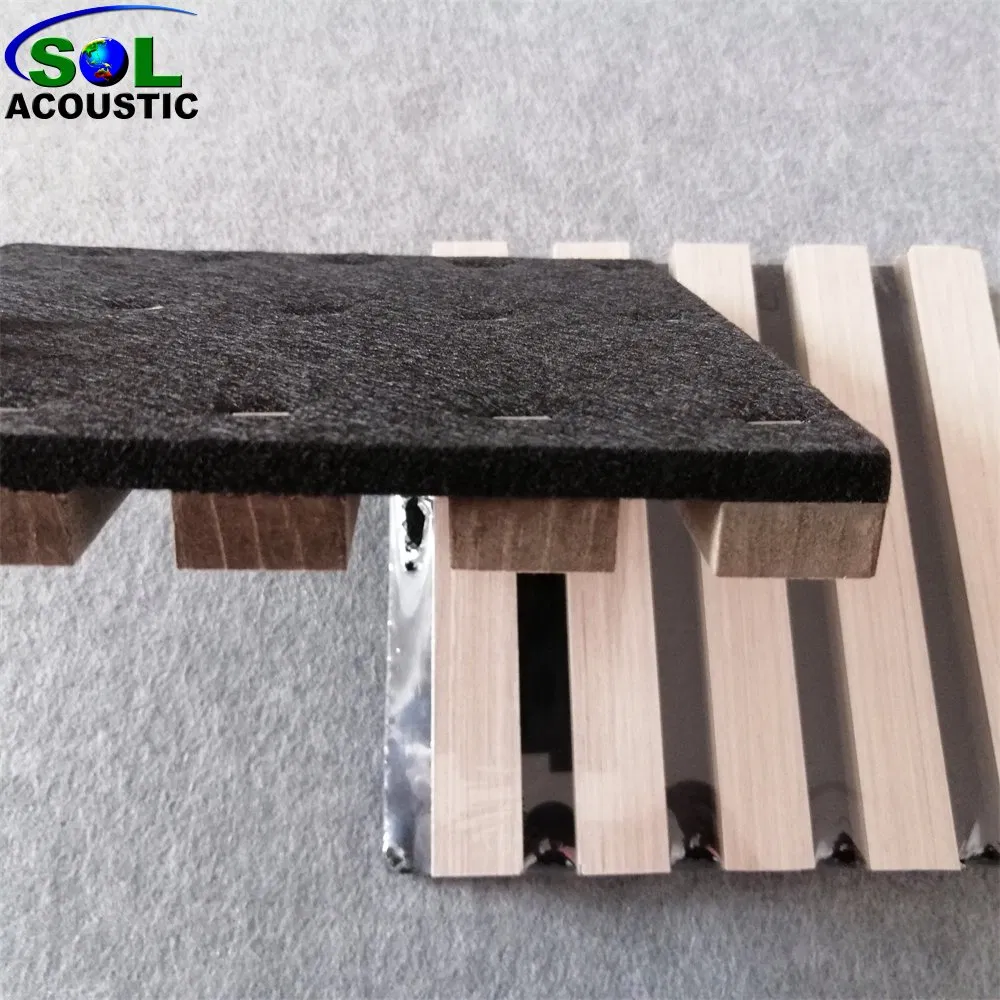 Sol Acoustic Soundproof Wall Foam Interior Decoration Wooden Slat Acoustic Panels