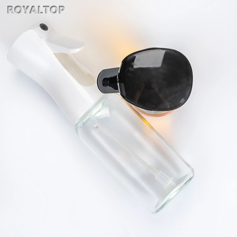 Wholesale Empty 220ml 300ml Lead Free Glass Kitchen Clear Cooking Oil Spray Bottle with Air Pressure Pump Olive Oil Sprayer