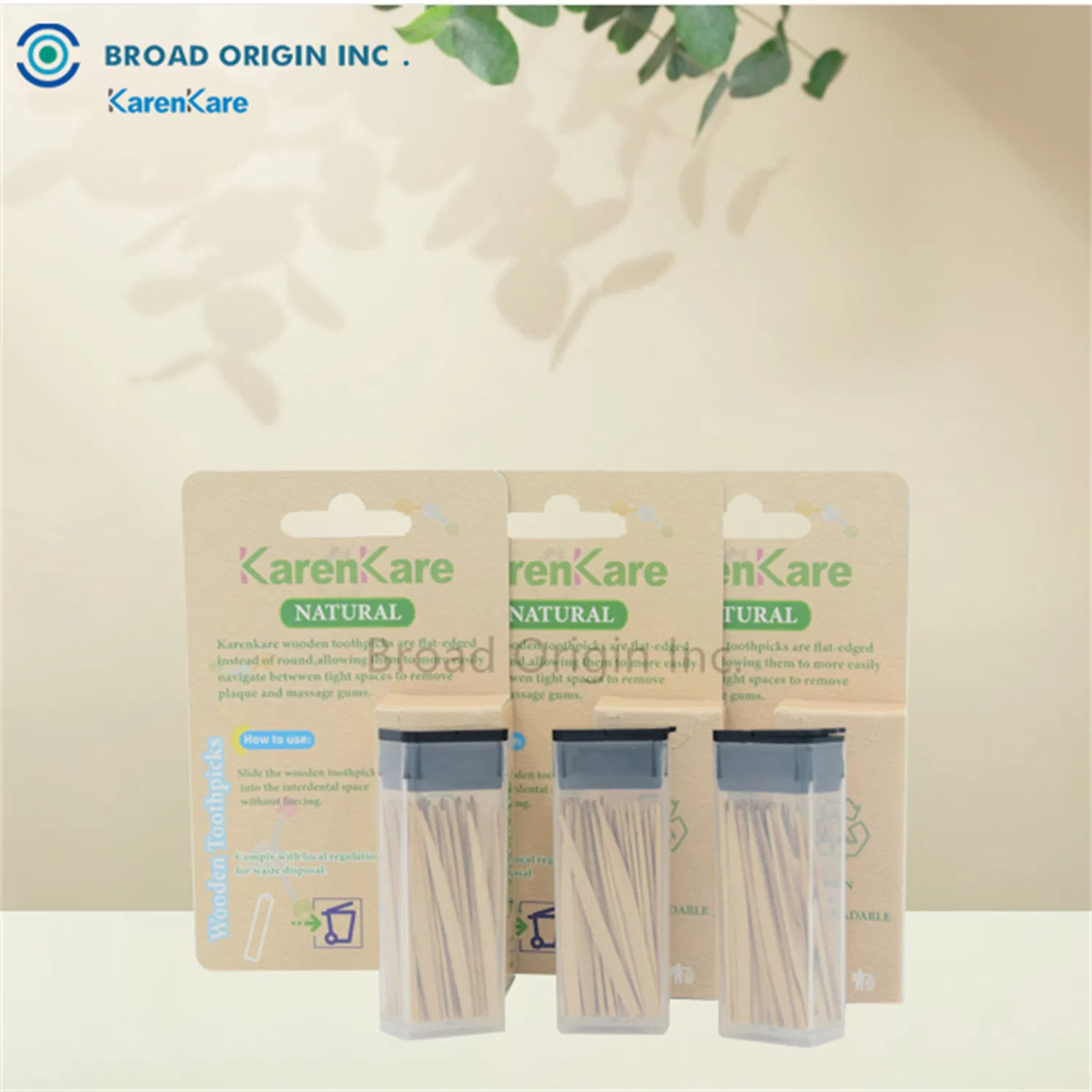 Biodegradable Wooden Toothpicks Bamboo Interdental Brush Picks