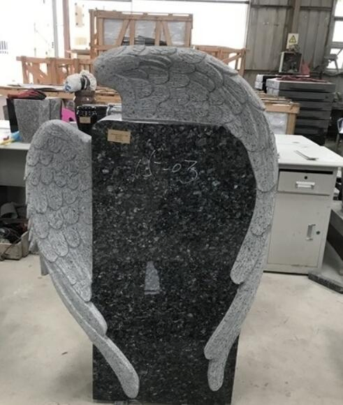 Natural Stone polished carving Blue Pearl Granite tombstone for Memorial/Dead/cemetery/graveyard