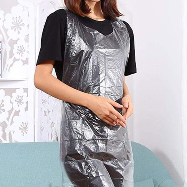Pack of 10PCS Transparent Adult Bib Plastic Apron Disposable for Beauty Salon