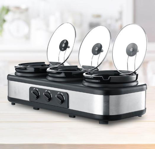 New Design Triple Slow Cooker-Three 1.5qt Capacity Round Shape