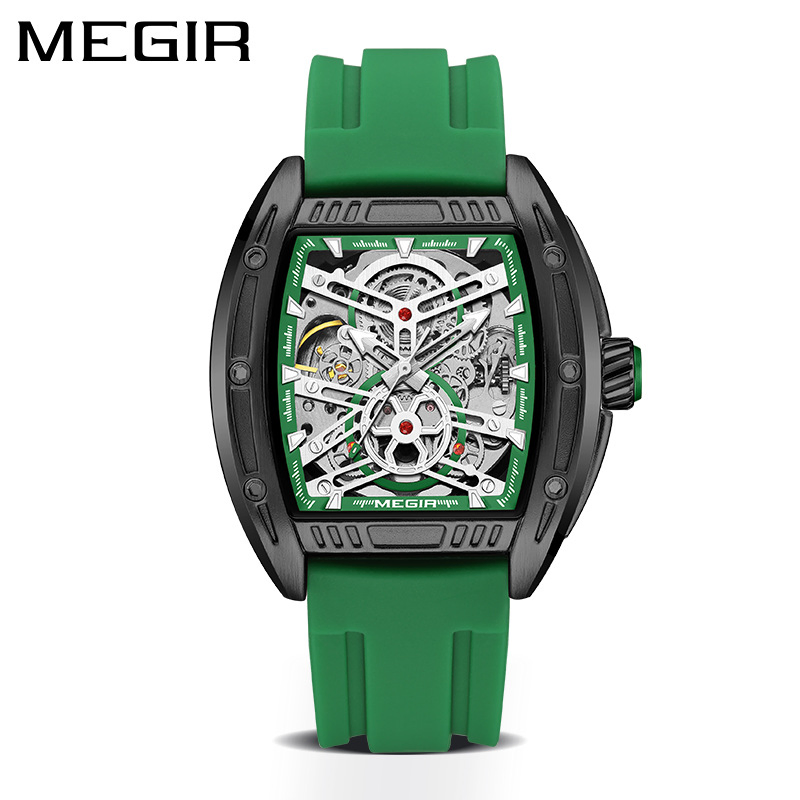 Hot Brand Megir Men's Sports Silicone Strap Multi Functional Automatic Mechanical Watch