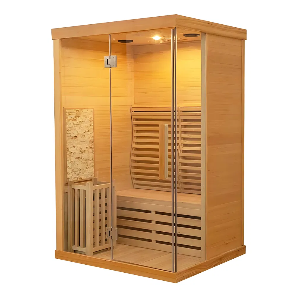 Modern 2 Person Electric Hemlock Wet Steam Sauna Villa Sauna Room Traditional Sauna Harvia Stove with Control Panel for Relaxation