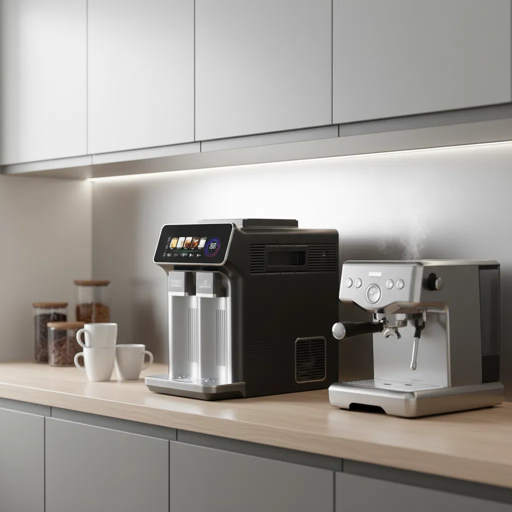 Compact Ice Maker with Flake Ice and Cold Water Dispenser