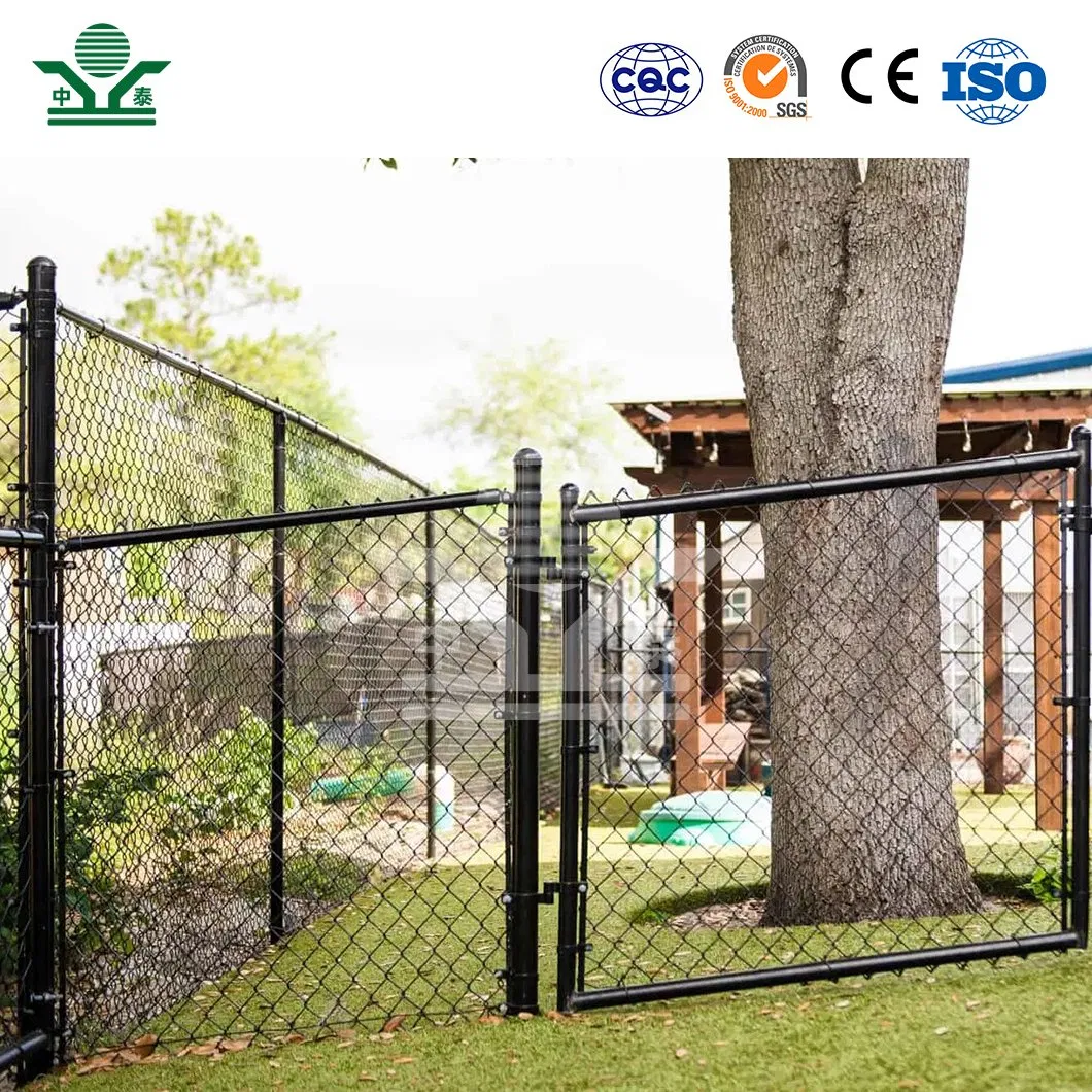 Zhongtai 10 FT Chain Link Fence China Factory PVC Diamond Mesh Fencing 60mm X 60mm 3mm Wire 75mm Mesh Stadium Chain Link Fence