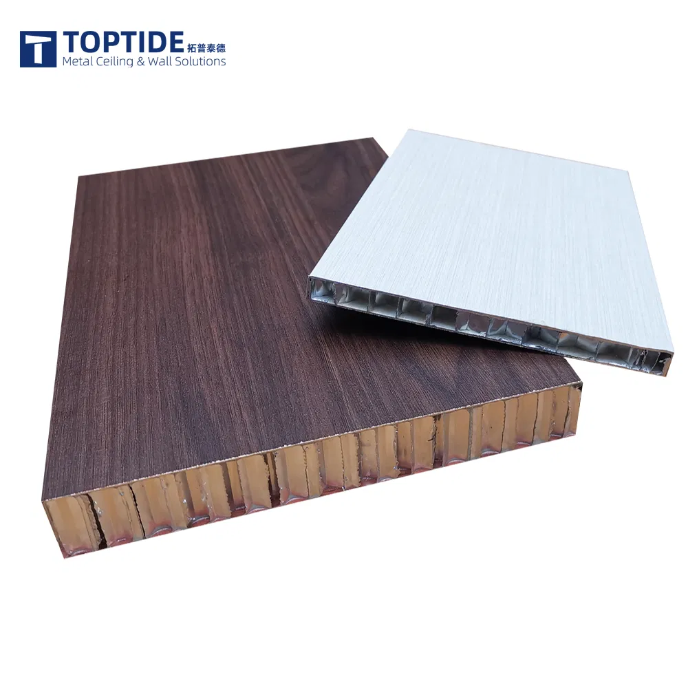 Fireproof Metal Sandwich Panel Interior Decorative Wood Grian Aluminum Honeycomb Panel