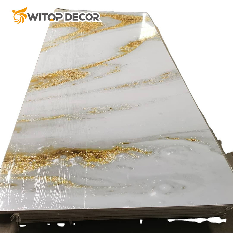 Custom Design 3D Printing UV Board Background PVC Marble Sheet for Interior Decoration