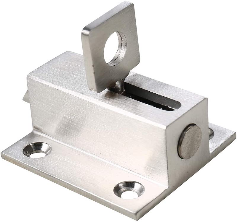 Zinc Alloy Security Pull Ring Spring Bounce Toilet Door Bolt