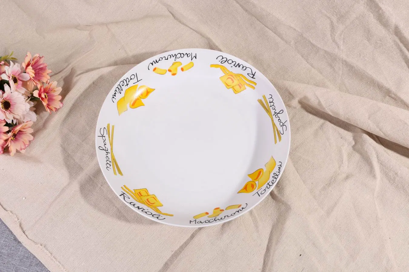 Rice Pasta Fuirt Plate Size 8" Round Decal Porcelain Ceramic Tableware