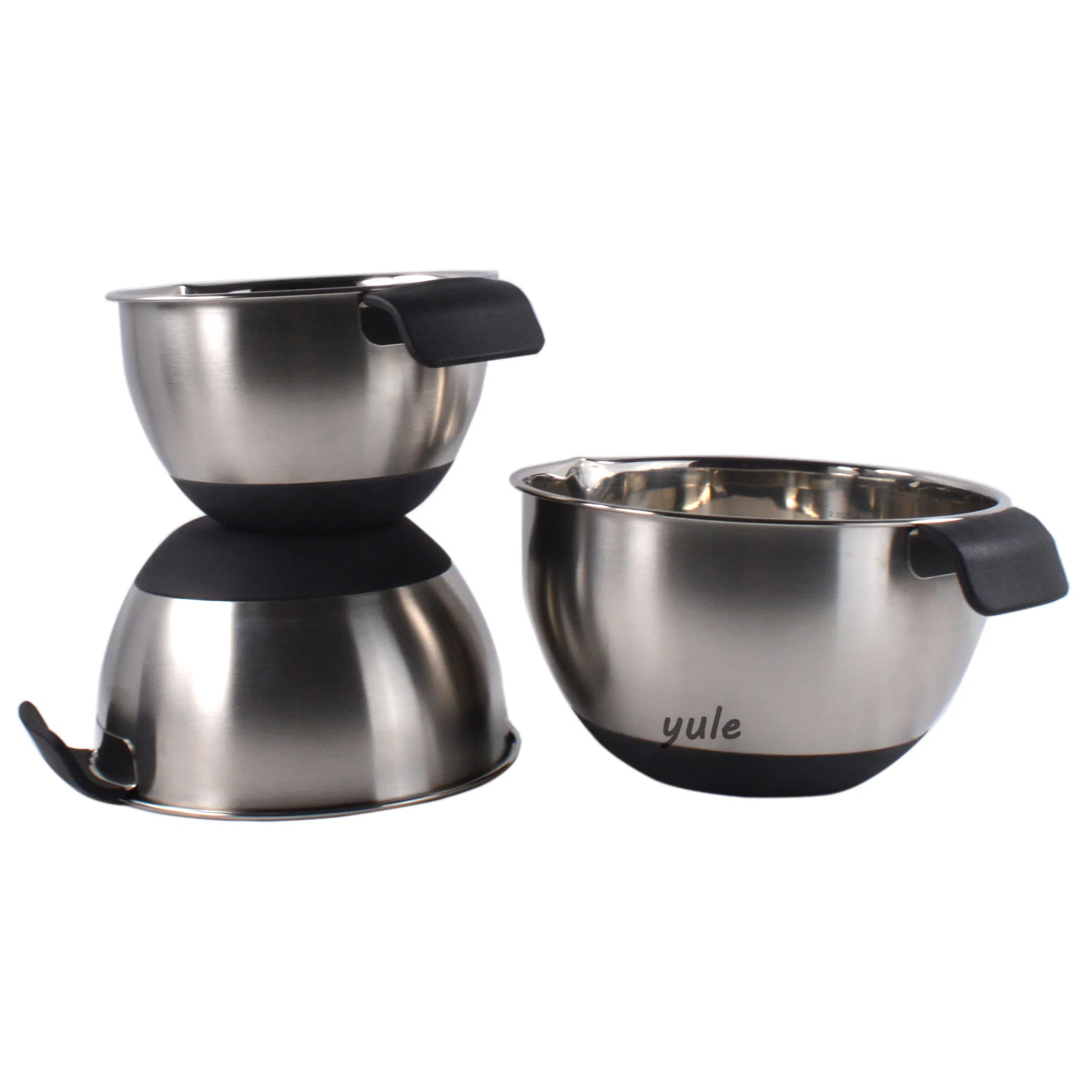 Thickened Bottom and Stackable Design Salad Bowls Mixing with Handles
