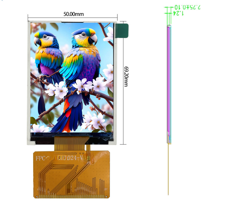 Whosale 240*320DOT 2.8inch IPS Display TFT LCD with MCU Interface