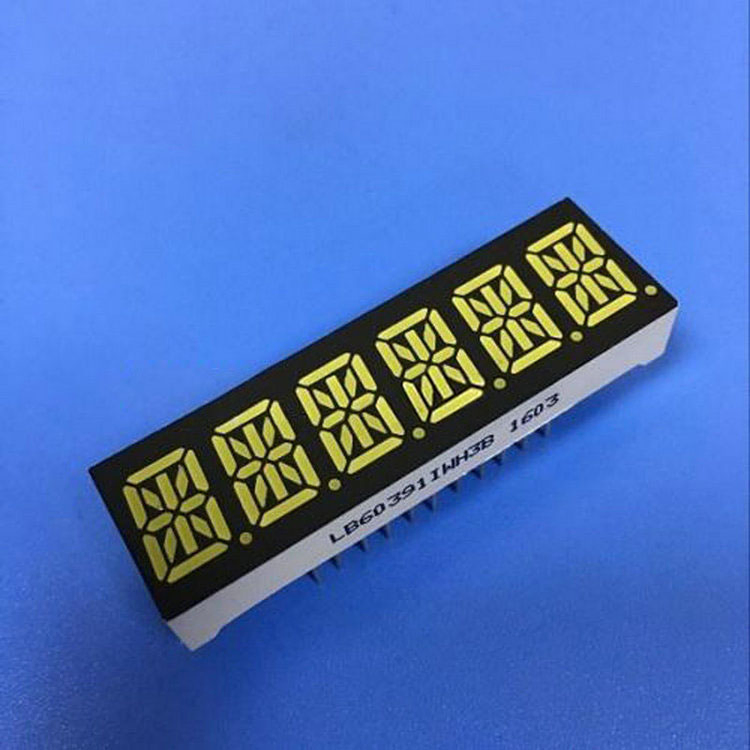 Ultra Bright White Common Cathode 6 Digit 0.39inch 14 Segment LED Display