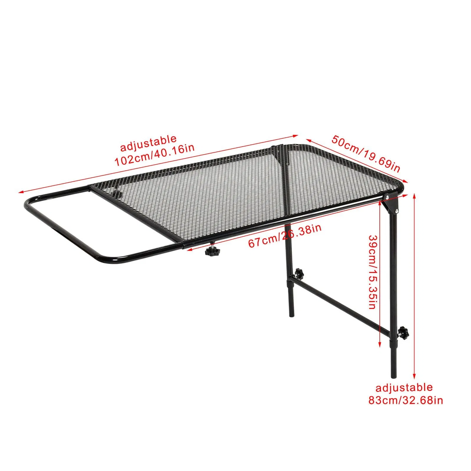Vehicle Tire Mounted Steel Camping Table Adjustable Travel Camping Table for Car Camping Picnic Camp Outdoor Cooking BBQ and Party Favor