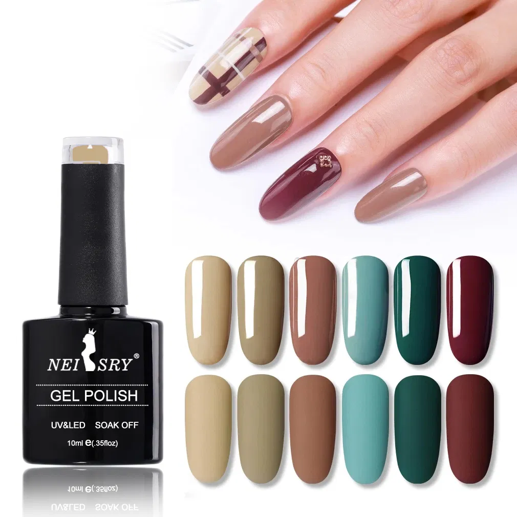 Neissry Nail Supplies Tpo Hema Free 36color Neon Gel Nail Polish Collection High Pigment Vegan Gel Polish Set OEM Private Label