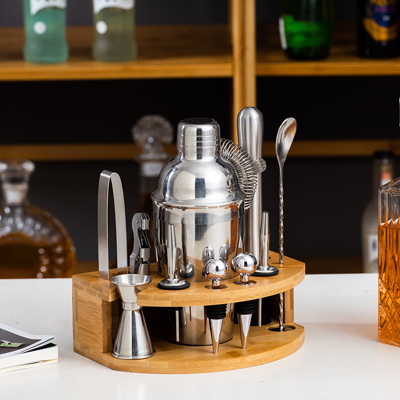 Barware Tools Stand Bag Travel Gift Stainless Steel Bartender Kit Bar Accessories Jigger Cocktail Shaker Kit for Burberrys