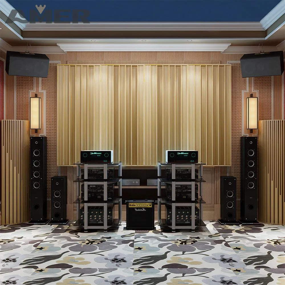 Pet Acoustic Foam Wall Panels Wood Slat Acoustic Ceiling Panels