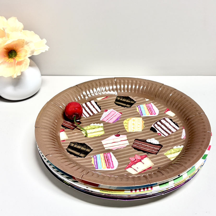Disposable Paper Trays Cake Plates Custom Patterns