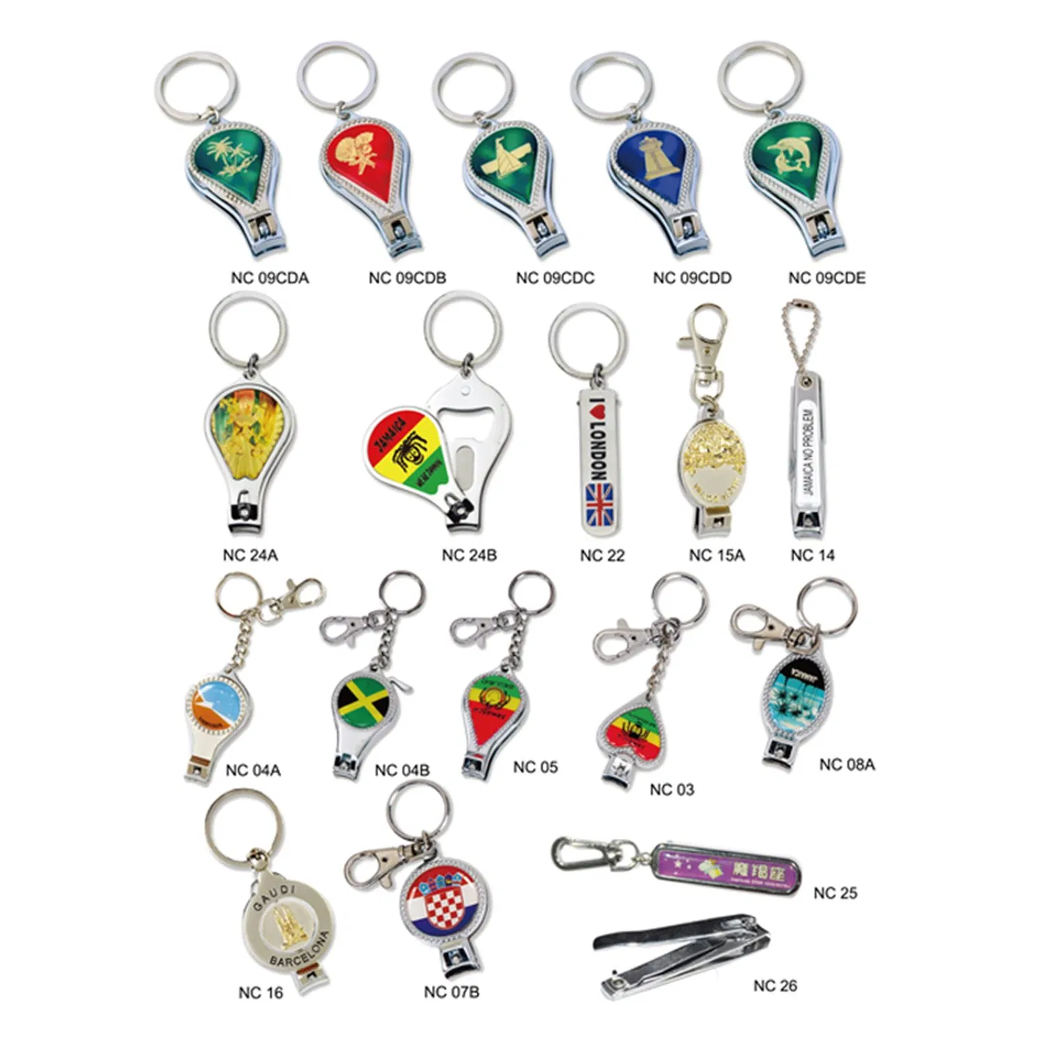 Heart Shape Nail Clipper with Jamaica Epoxy Flag (NC03)