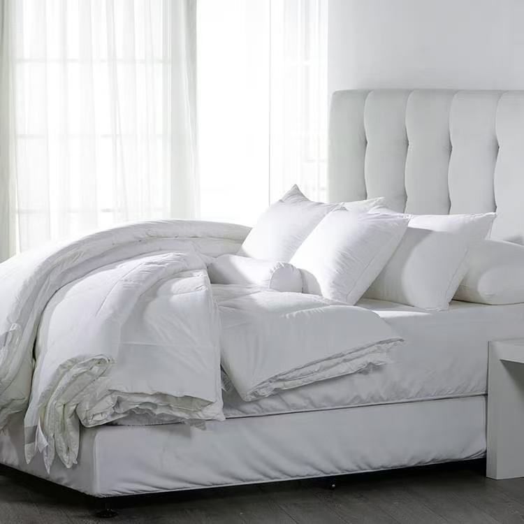 Nantong White Cotton Hotel Quilted Comforter Set