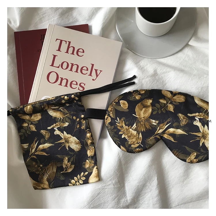 Elegant Digital Printing Personalize Shading Silk Eyemask