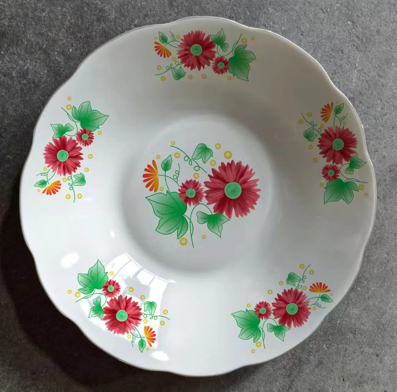 Premium Ceramic Tableware: 8" Soup Plate with Unique Decal Porcelainware Ceramic Kitchenware Tableware