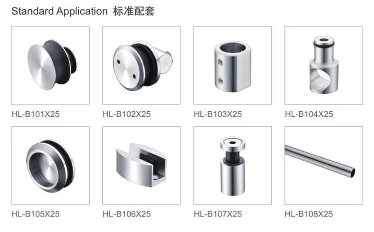 Stainless Steel 304 Frameless Glass Shower Hardware Sliding Door System