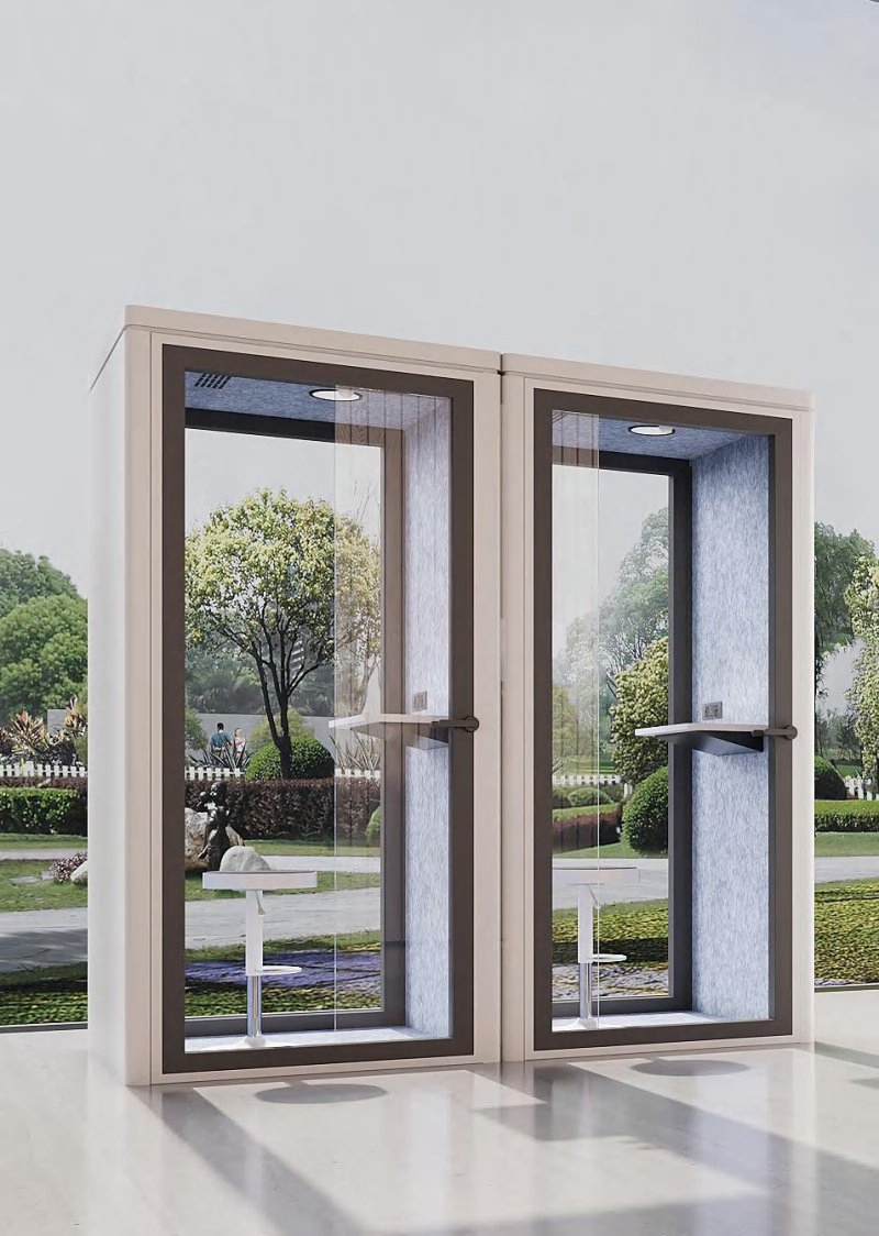 UL-Certified Soundproof Booth - Mobile Office Pod W/ Air Ventilation & Acoustic Panelspro& Safety Glass PRO Series