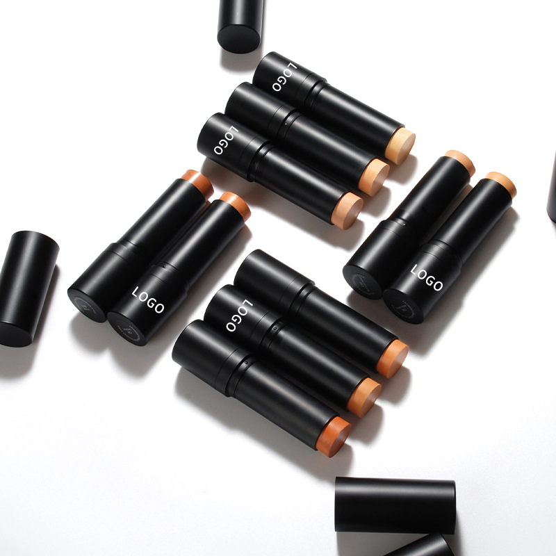 Waterproof Full Coverage Vegan Duo-End Bronzer Makeup Foundation Contour Stick with Brush