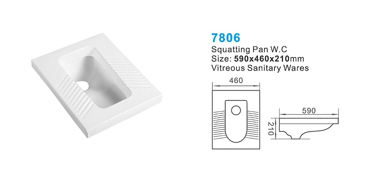 Hot Sales Thailand/Philippines Rock Plate Squatting Pan Water Tank Squat Pan