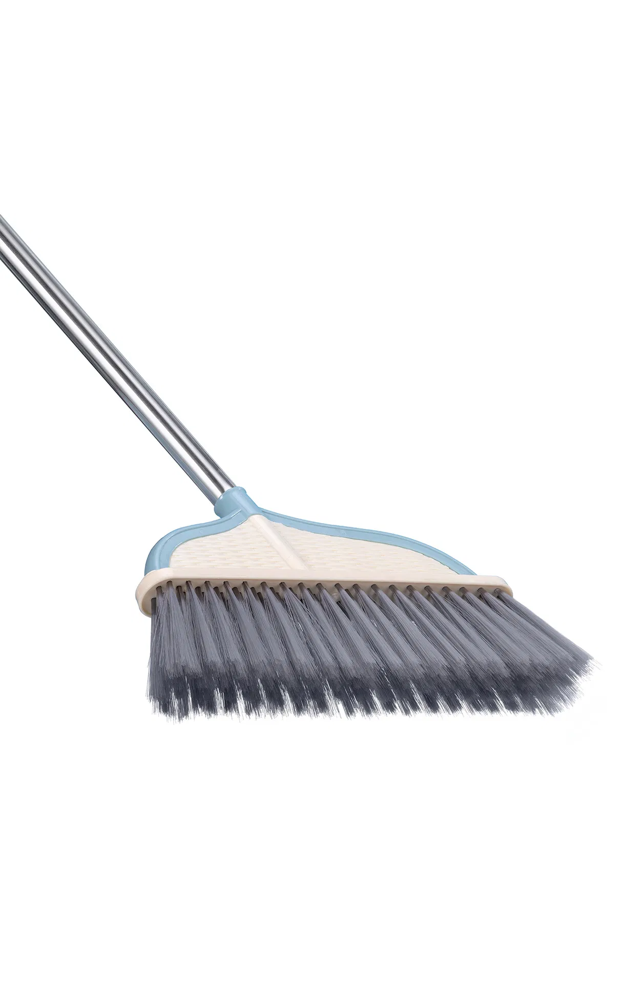 Durable Household Cleaning Tools Plastic Push Broom Broom with Detachable Long Handle and Bristles Stiff-Bristle Angled Broom Indoor/Outdoor Cleaning Broom
