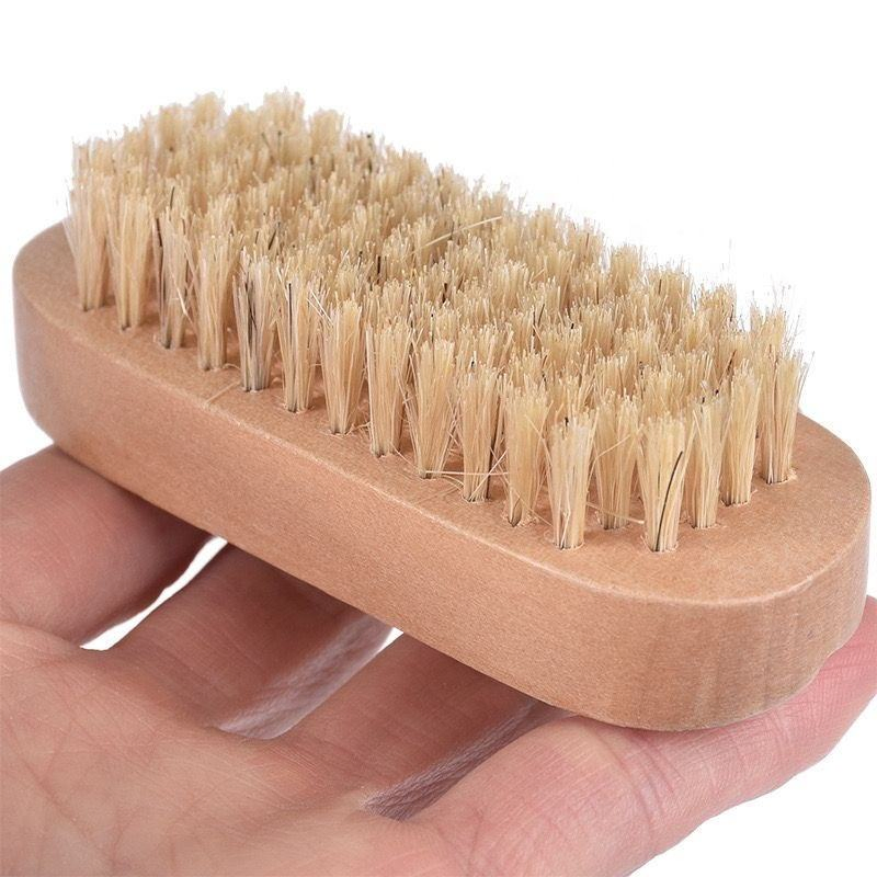 Nail Cleaning Brush, Pedicure Tool, Natural Bamboo and Wood Nail Dust Brush