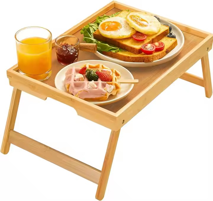 Bed Bambootable Tray with Folding Leg
