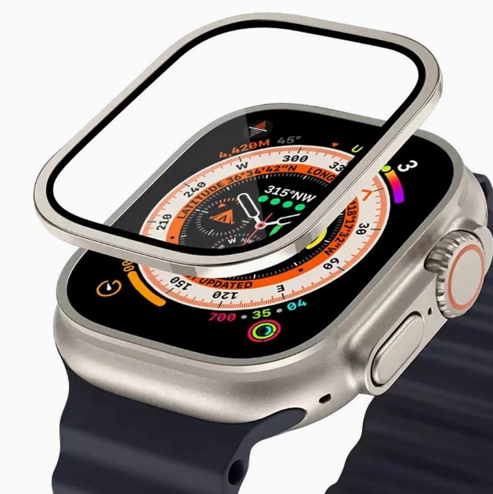 Защитное стекло для Apple Watch Ultra 49mm с металлическим бампером